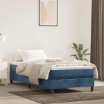 vidaXL Saltea de pat cu arcuri, albastru închis, 80x210x20 cm, catifea vidaXL Saltea de pat cu arcuri, albastru închis, 80x210x20 cm, catifea