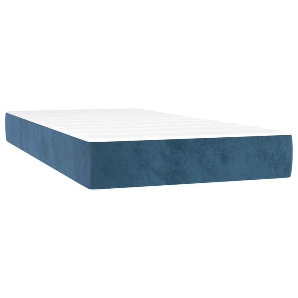 vidaXL Saltea de pat cu arcuri, albastru închis, 90x210x20 cm, catifea