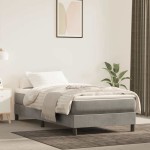 vidaXL Saltea de pat cu arcuri, gri deschis, 100x210x20 cm, catifea vidaXL Saltea de pat cu arcuri, gri deschis, 100x210x20 cm, catifea