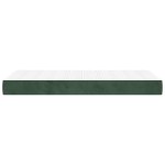 vidaXL Saltea de pat cu arcuri, verde închis, 100x210x20 cm, catifea