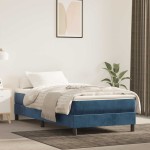 vidaXL Saltea pat cu arcuri, albastru închis, 100x210x20 cm, catifea vidaXL Saltea pat cu arcuri, albastru închis, 100x210x20 cm, catifea