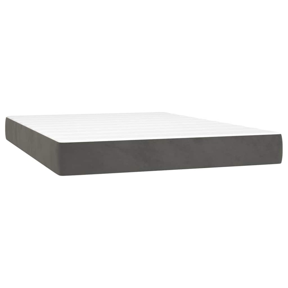 vidaXL Saltea de pat cu arcuri, gri închis, 120x210x20 cm, catifea