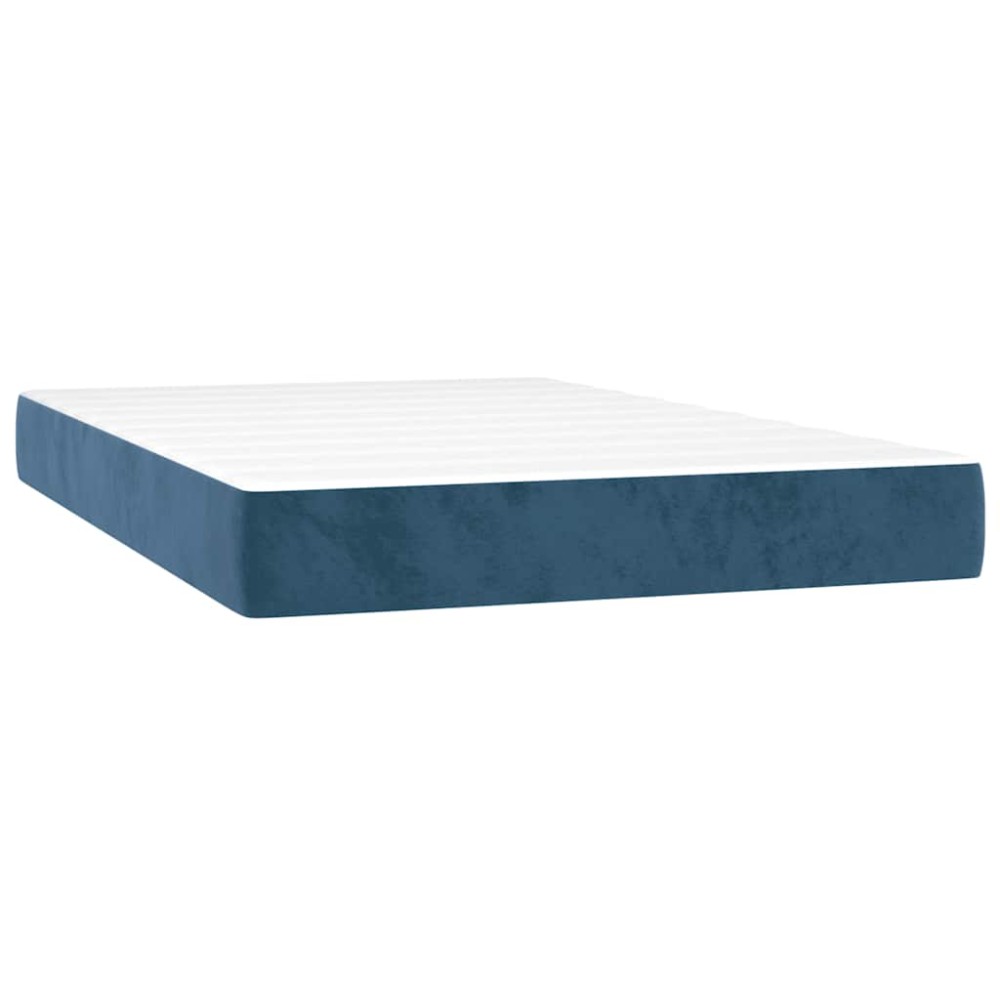 vidaXL Saltea pat cu arcuri, albastru închis, 120x210x20 cm, catifea