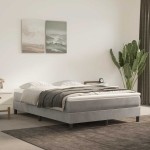 vidaXL Saltea de pat cu arcuri, gri deschis, 140x210x20 cm, catifea vidaXL Saltea de pat cu arcuri, gri deschis, 140x210x20 cm, catifea