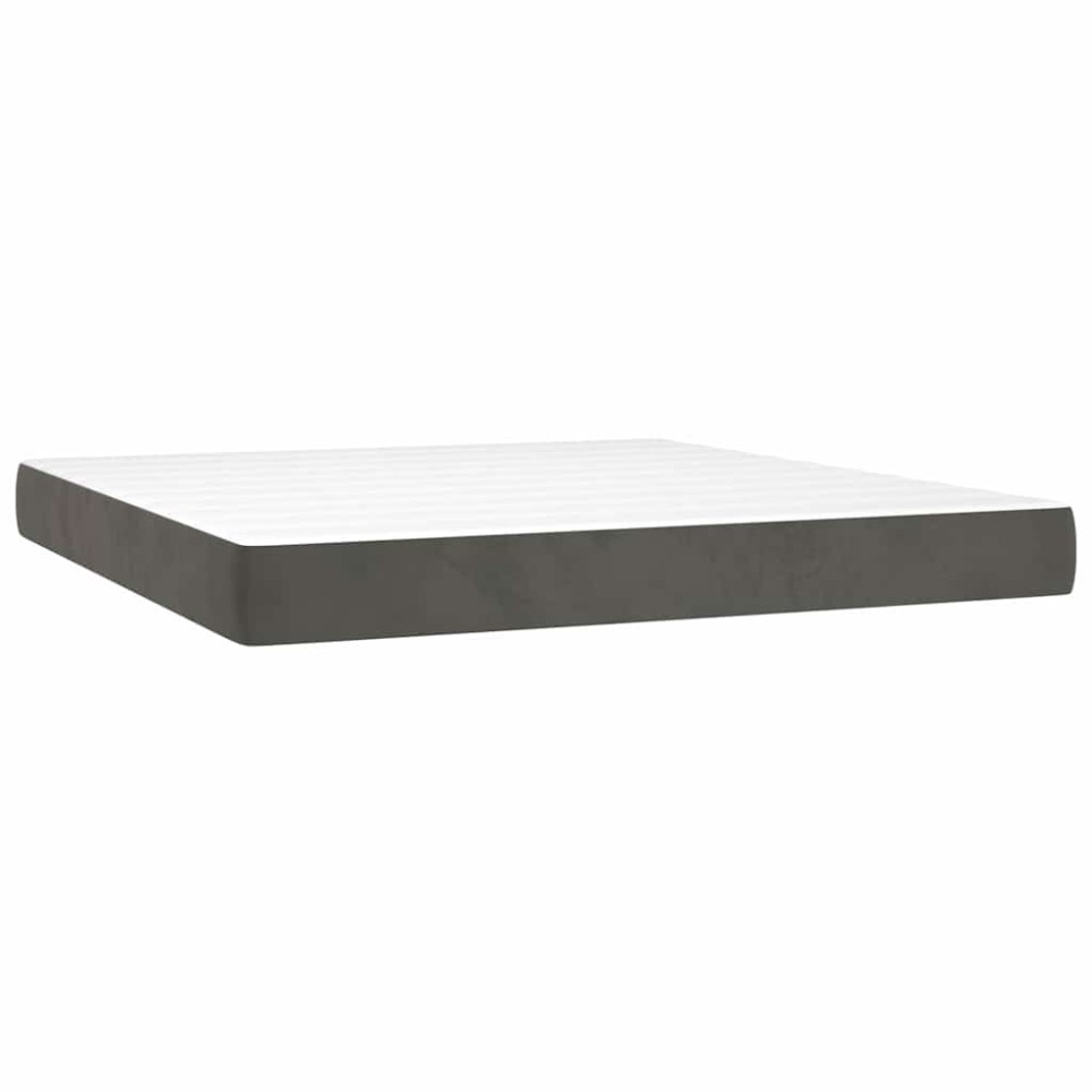 vidaXL Saltea de pat cu arcuri, gri închis, 160x210x20 cm, catifea