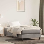 vidaXL Saltea de pat cu arcuri, gri deschis, 90x220x20 cm, catifea vidaXL Saltea de pat cu arcuri, gri deschis, 90x220x20 cm, catifea
