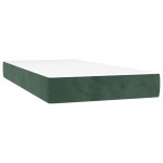 vidaXL Saltea de pat cu arcuri, verde închis, 90x220x20 cm, catifea