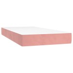 vidaXL Saltea de pat cu arcuri, roz, 90x220x20 cm, catifea