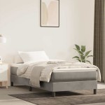 vidaXL Saltea de pat cu arcuri, gri deschis, 100x220x20 cm, catifea vidaXL Saltea de pat cu arcuri, gri deschis, 100x220x20 cm, catifea