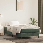 vidaXL Saltea de pat cu arcuri, verde închis, 100x220x20 cm, catifea