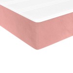 vidaXL Saltea de pat cu arcuri, roz, 100x220x20 cm, catifea