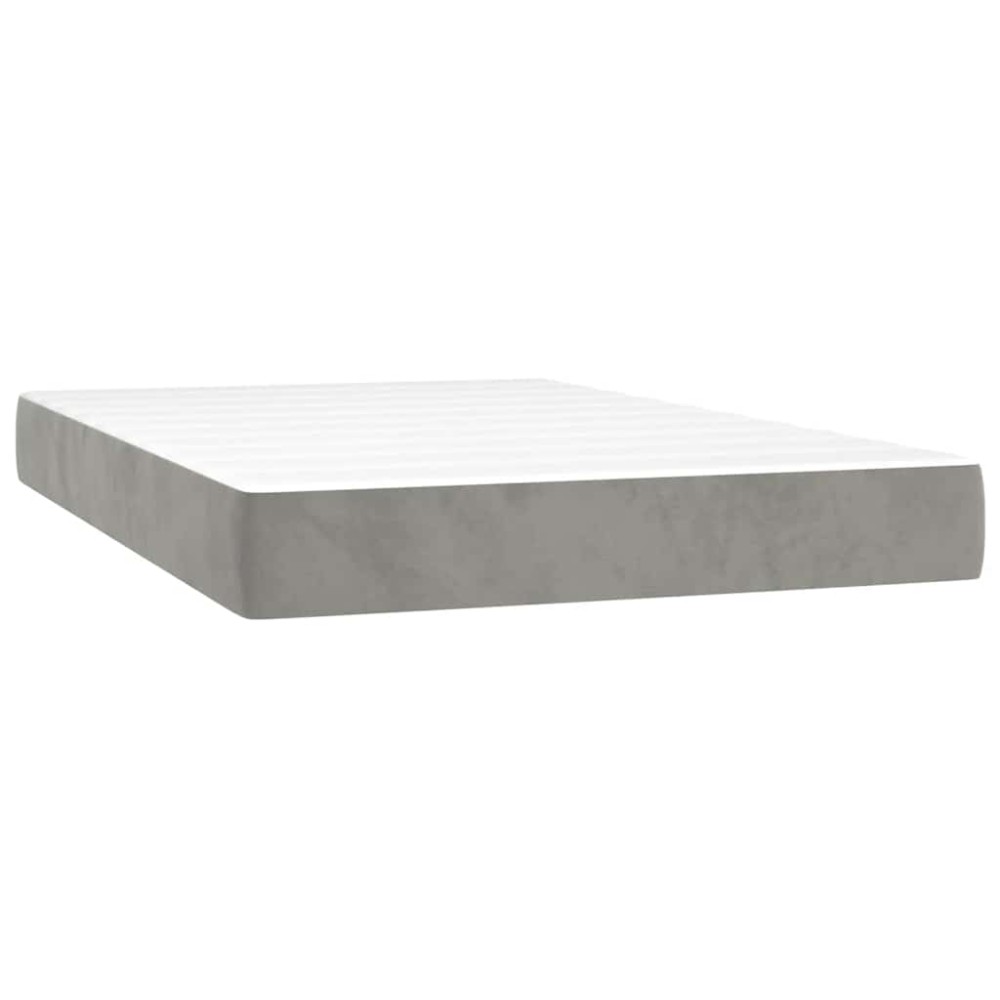 vidaXL Saltea de pat cu arcuri, gri deschis, 120x220x20 cm, catifea