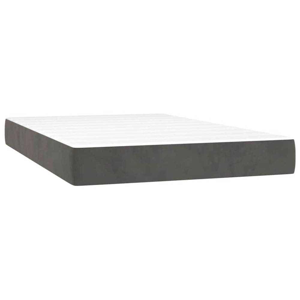 vidaXL Saltea de pat cu arcuri, gri închis, 120x220x20 cm, catifea