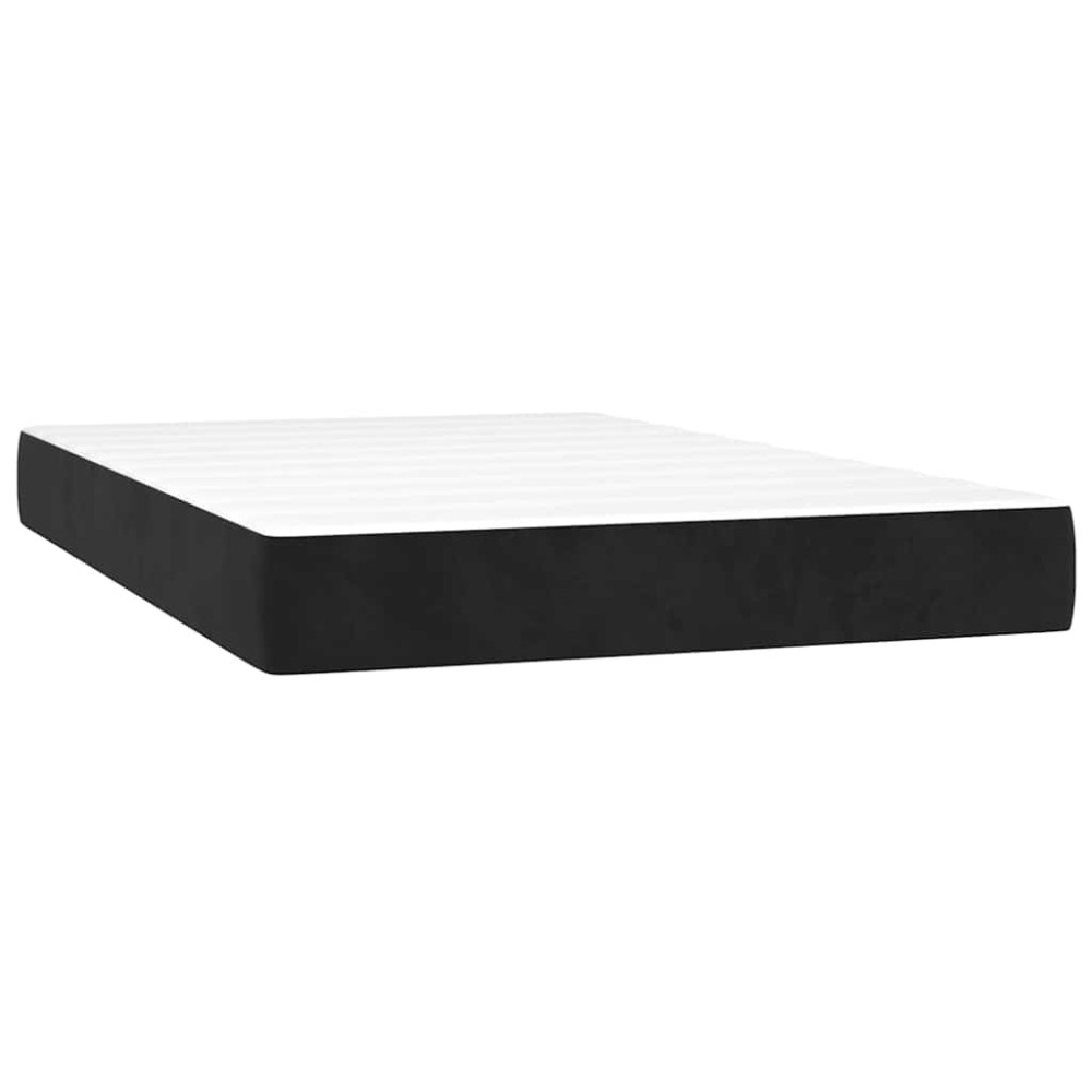 vidaXL Saltea de pat cu arcuri, negru, 120x220x20 cm, catifea
