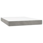 vidaXL Saltea de pat cu arcuri, gri deschis, 140x220x20 cm, catifea vidaXL Saltea de pat cu arcuri, gri deschis, 140x220x20 cm, catifea