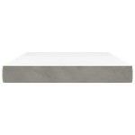 vidaXL Saltea de pat cu arcuri, gri deschis, 140x220x20 cm, catifea vidaXL Saltea de pat cu arcuri, gri deschis, 140x220x20 cm, catifea