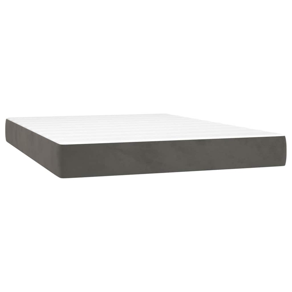 vidaXL Saltea de pat cu arcuri, gri închis, 140x220x20 cm, catifea