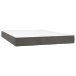 vidaXL Saltea de pat cu arcuri, gri închis, 140x220x20 cm, catifea vidaXL Saltea de pat cu arcuri, gri închis, 140x220x20 cm, catifea