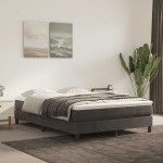 vidaXL Saltea de pat cu arcuri, gri închis, 140x220x20 cm, catifea vidaXL Saltea de pat cu arcuri, gri închis, 140x220x20 cm, catifea
