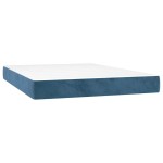 vidaXL Saltea pat cu arcuri, albastru închis, 140x220x20 cm, catifea vidaXL Saltea pat cu arcuri, albastru închis, 140x220x20 cm, catifea