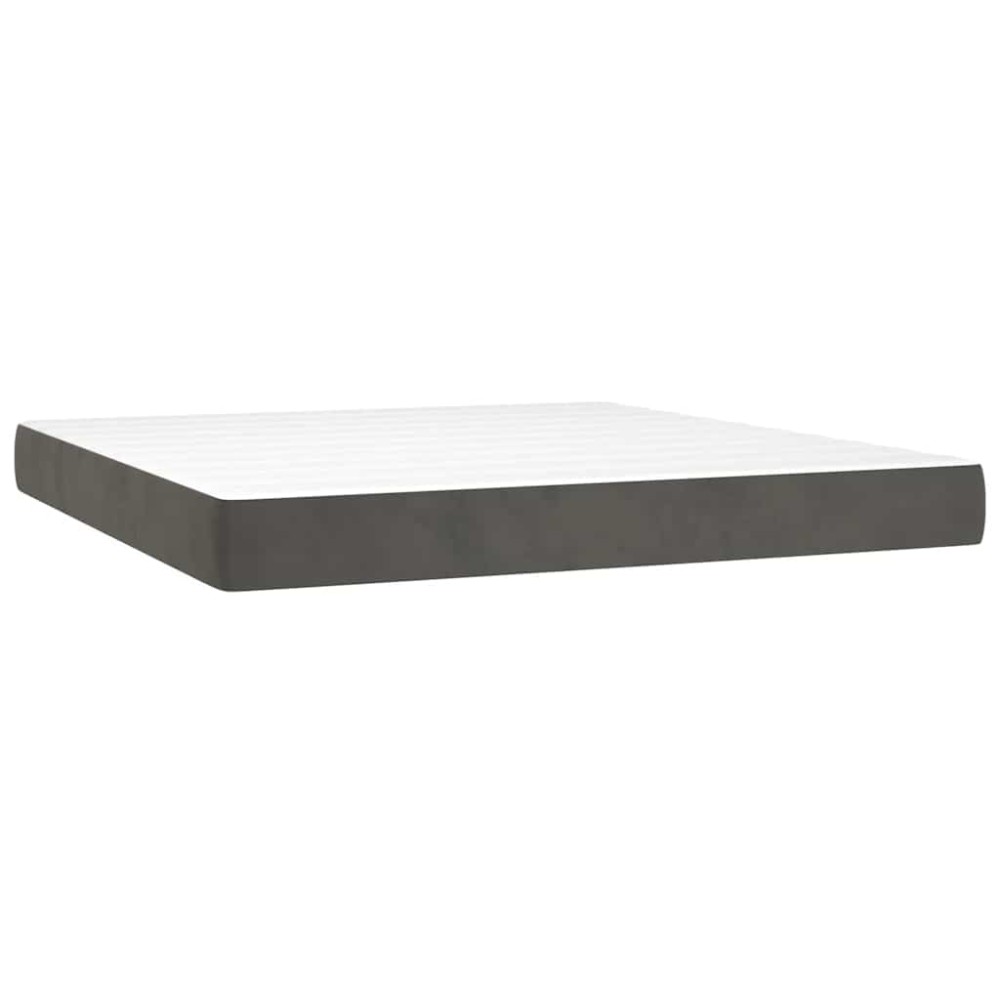 vidaXL Saltea de pat cu arcuri, gri închis, 160x220x20 cm, catifea