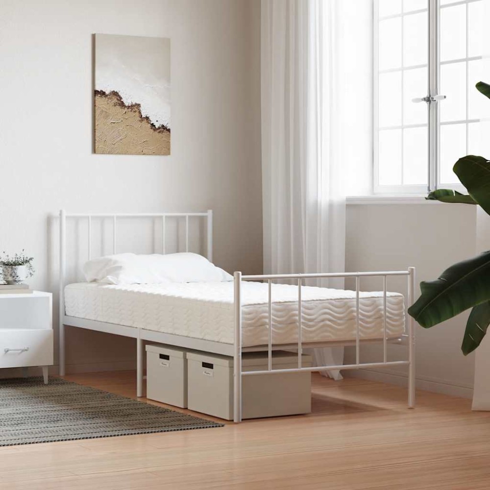 vidaXL Saltea din spumă, alb, 90x210 cm, duritate H2 H3