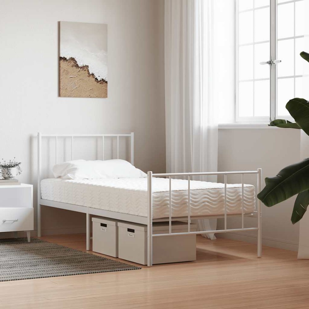 vidaXL Saltea din spumă, alb, 90x220 cm, duritate H2 H3