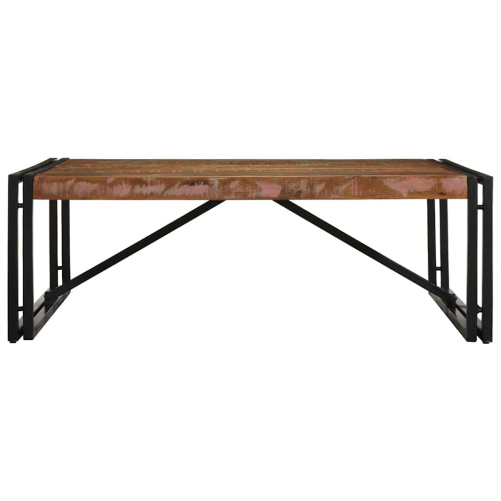 vidaXL Masuta de cafea multicolora 100x100x35 cm lemn masiv recuperat