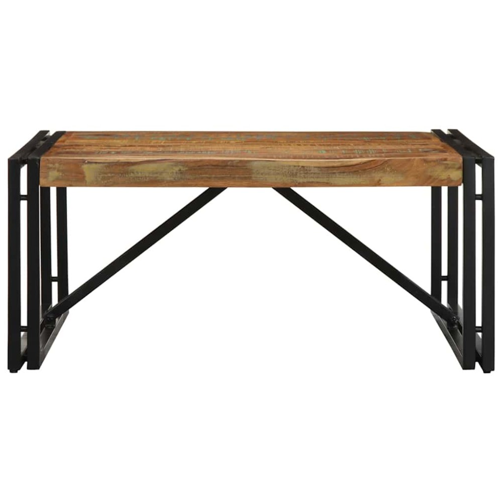 vidaXL Masuta de cafea multicolora 80x80x35 cm lemn masiv recuperat