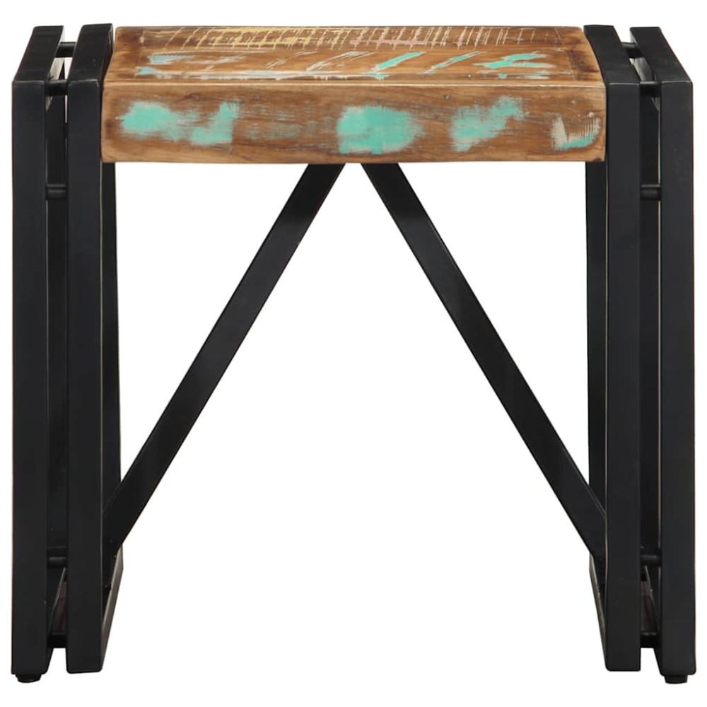 vidaXL Masuta de cafea multicolora 40x40x35 cm lemn masiv recuperat