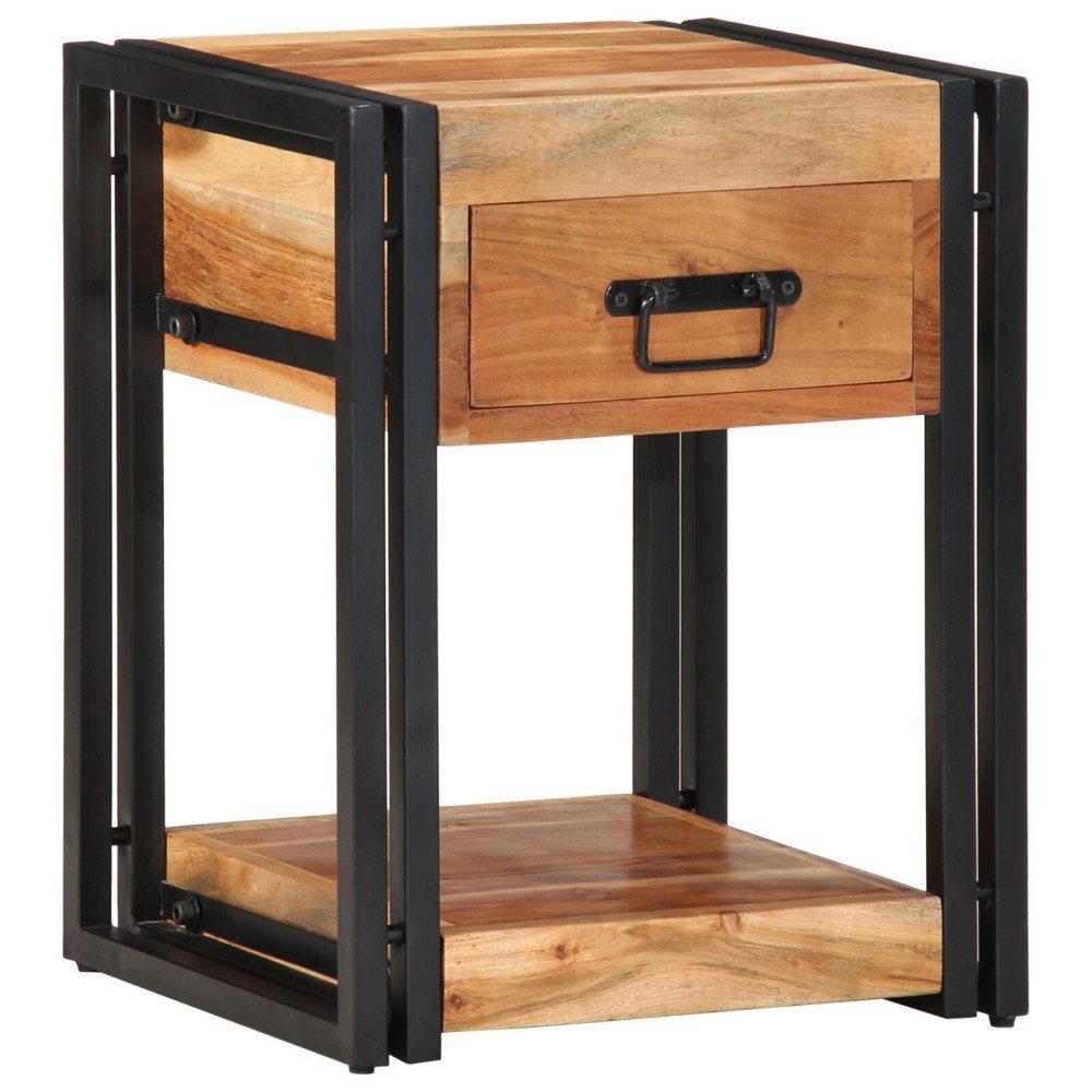 vidaXL Noptiere, 2 piese, 40x35x50 cm, lemn masiv de acacia