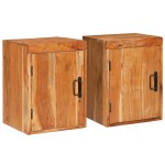 vidaXL Noptieră 2 pcs Maro 35 x 33 x 48 cm Lemn Solid de Acacia