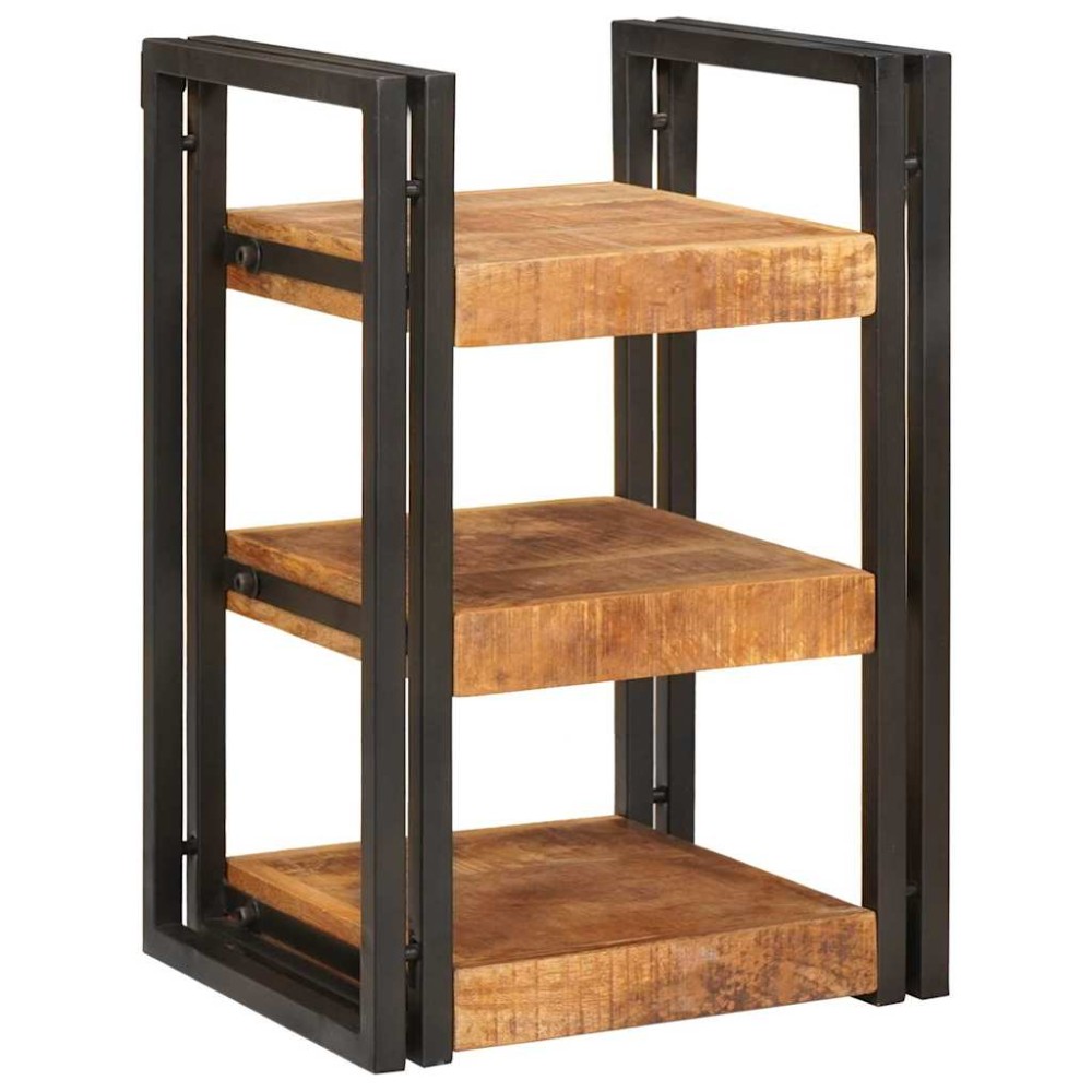 vidaXL Noptieră Maro și negru 38 x 33 x 58 cm Lemn de mango solid