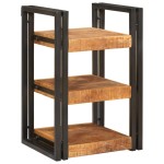 vidaXL Noptieră Maro și negru 38 x 33 x 58 cm Lemn de mango solid