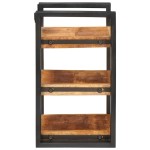 vidaXL Noptieră Maro și negru 38 x 33 x 58 cm Lemn de mango solid