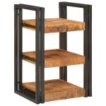 vidaXL Noptieră 2 pcs Maro și negru Lemn de mango solid