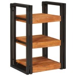 vidaXL Noptieră 2 pcs Maro și negru Lemn Solid de Acacia