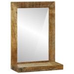 vidaXL Oglindă de baie 50x22x70 cm din lemn masiv de mango brut vidaXL Oglindă de baie 50x22x70 cm din lemn masiv de mango brut