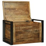 vidaXL Cufăr de depozitare - 80 x 50 x 50 cm, din lemn masiv de mango vidaXL Cufăr de depozitare - 80 x 50 x 50 cm, din lemn masiv de mango