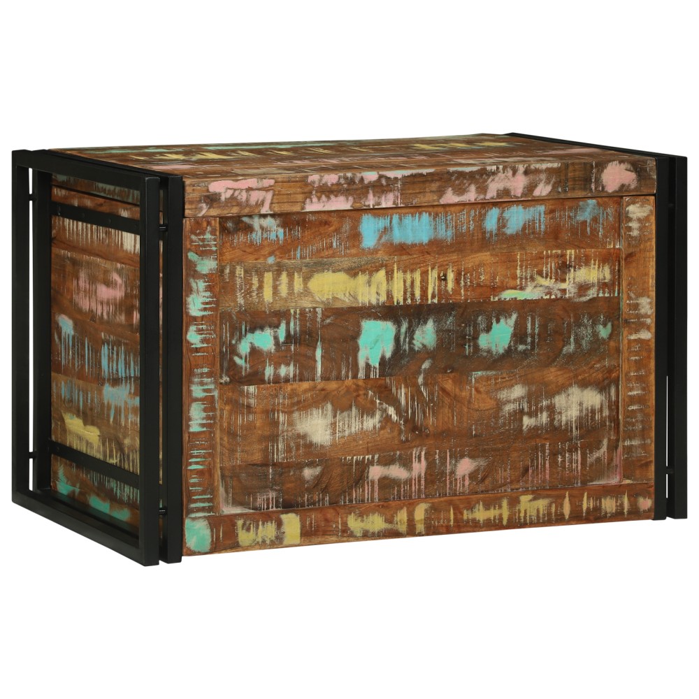 vidaXL Ladă de depozitare Multicolor 80 x 50 x 50 cm - Lemn masiv recuperat