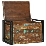 vidaXL Ladă de depozitare Multicolor 80 x 50 x 50 cm - Lemn masiv recuperat vidaXL Ladă de depozitare Multicolor 80 x 50 x 50 cm - Lemn masiv recuperat