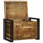 vidaXL Cutie de depozitare 60 x 40 x 41 cm - din lemn masiv de mango