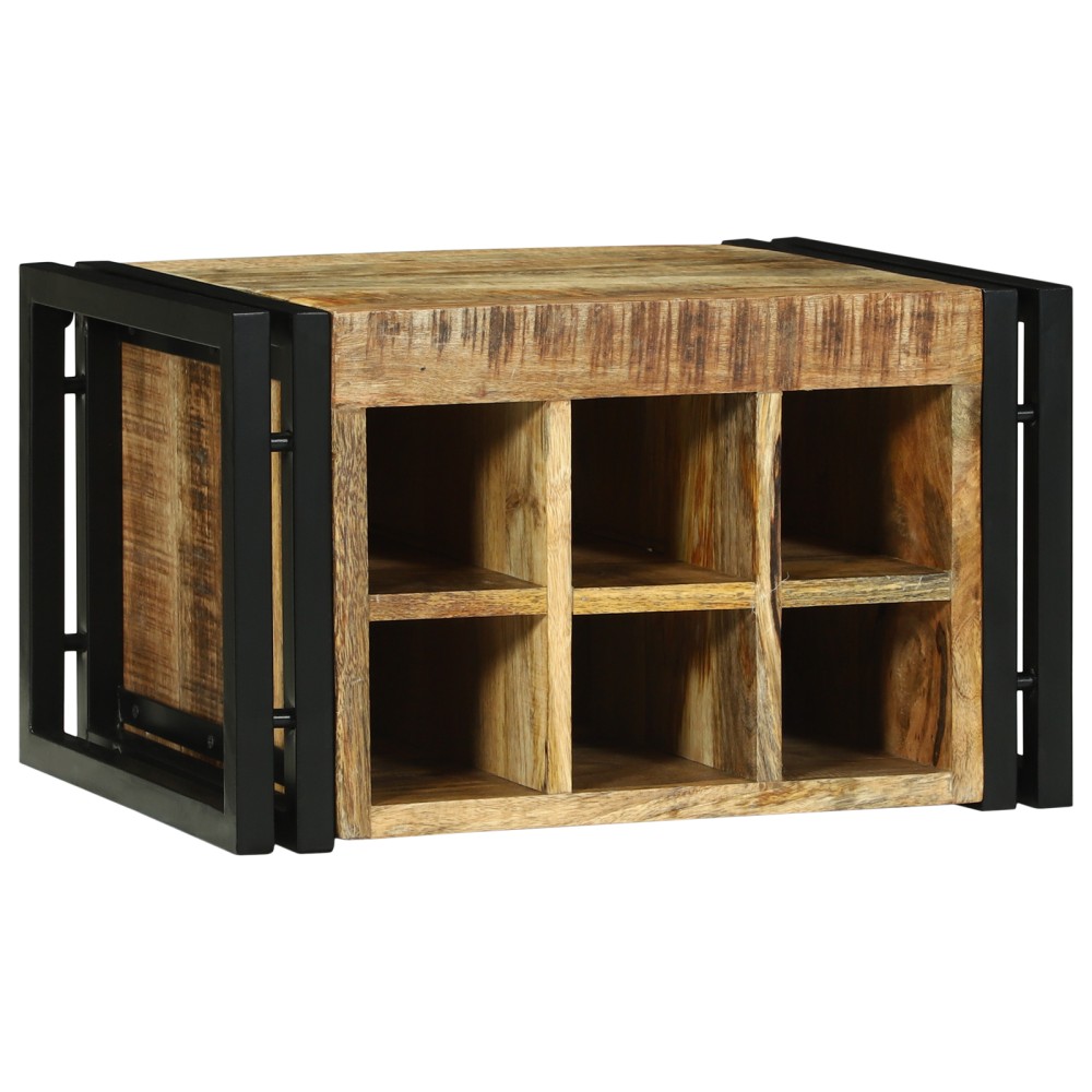 vidaXL Stativ pentru vin 46x35x27.5 cm Lemn Solid de Mango Brut