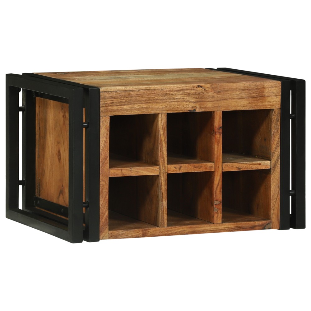 vidaXL raft pentru vin 46x35x27.5 cm Lemn Solid din Acacia