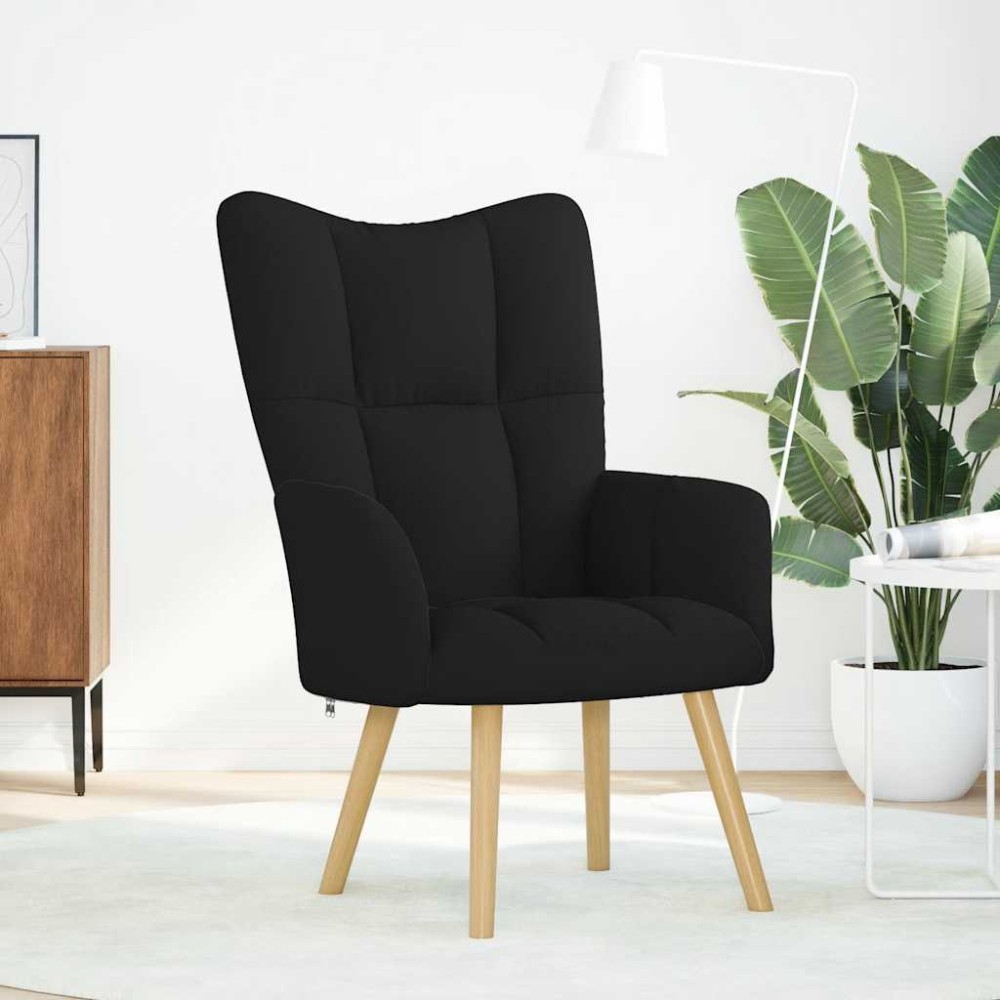 vidaXL Scaun de relaxare, negru, material textil