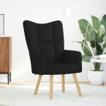 vidaXL Scaun de relaxare, negru, material textil