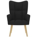 vidaXL Scaun de relaxare, negru, material textil