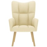 vidaXL Scaun de relaxare, crem, material textil