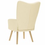 vidaXL Scaun de relaxare, crem, material textil