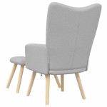 vidaXL Scaun de relaxare cu taburet din material gri nor vidaXL Scaun de relaxare cu taburet din material gri nor